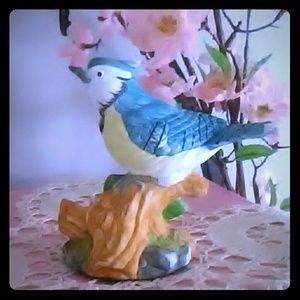Bluejay with berries spring bisque figurine